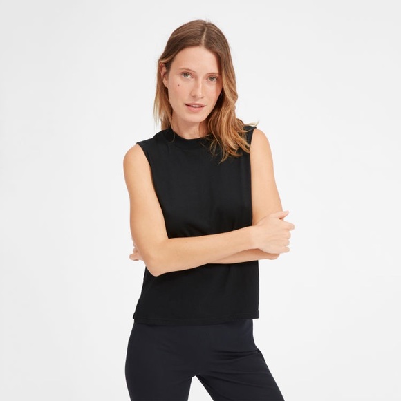 mock neck muscle tee